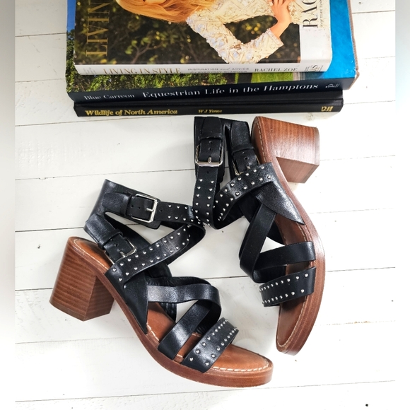 Sigerson Morrison Shoes - FINAL❗️Sigerson Morrison Studded Strappy Buckle Up Heeled Ankle Booties